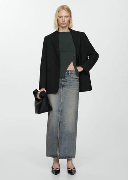 Long denim skirt dark vintage...