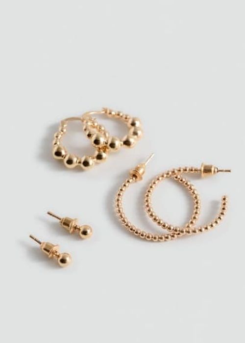 Pack of 3 earrings gold -...