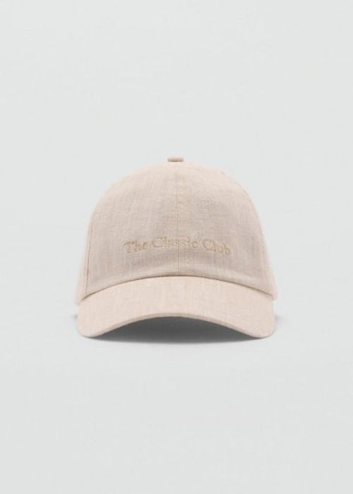 Embroidered message cap beige...