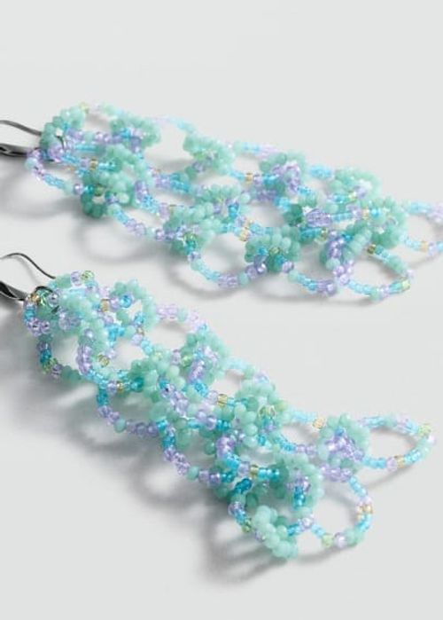 Beaded pendant earrings lilac...