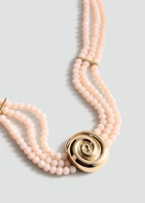 Spiral bead necklace gold -...