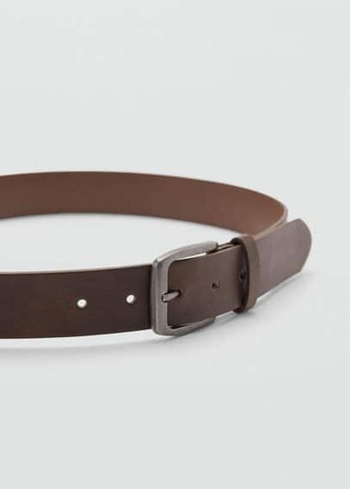 Faux-leather belt chocolate -...