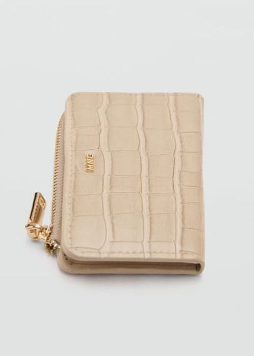 Crocodile-effect wallet ivory...