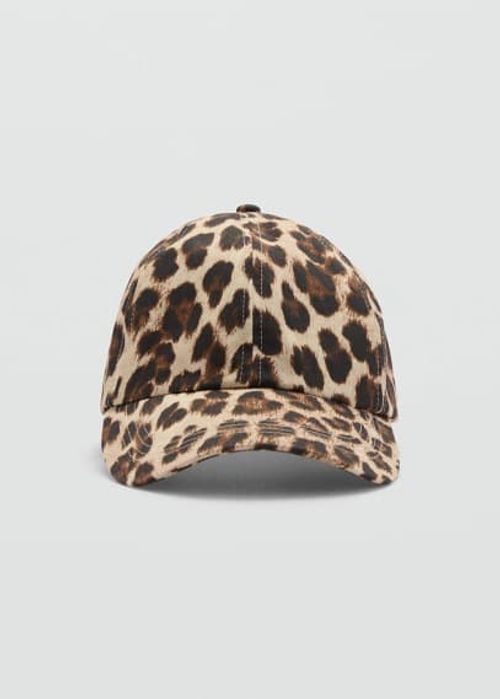 Leopard print cap brown -...