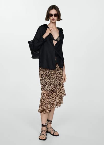 Mango cow print skirt deals