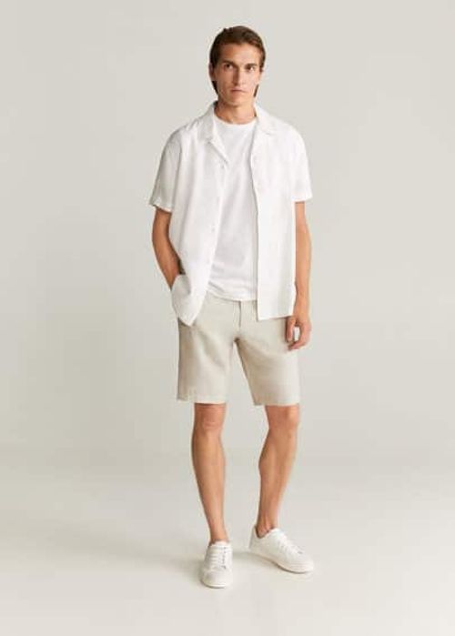 Drawstring linen Bermuda...