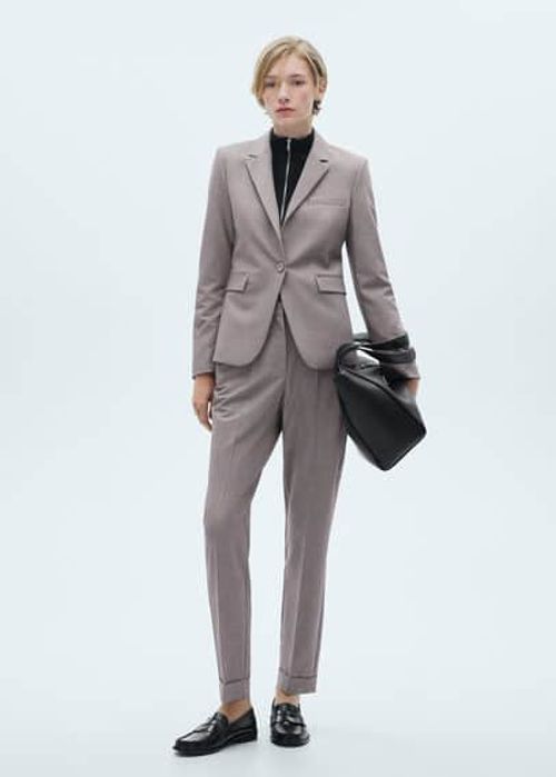 Straight-fit suit jacket grey...