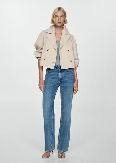 Cropped trench jacket women's sales