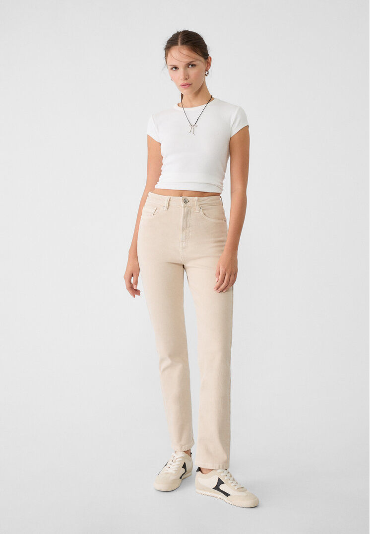 Stradivarius slim fit mom jean discount