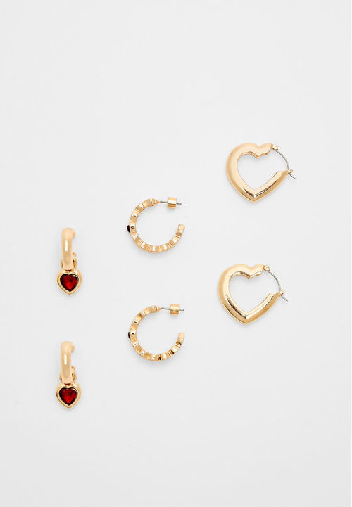 Stradivarius Set of 3 heart...