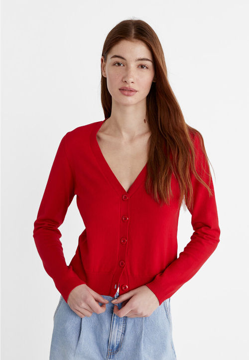 Stradivarius Button-up knit...