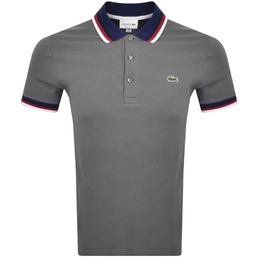 Lacoste striped 2024 collar polo