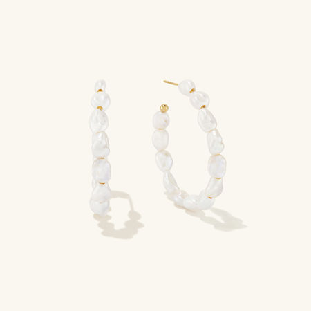 Bold Pearl Hoop Earrings