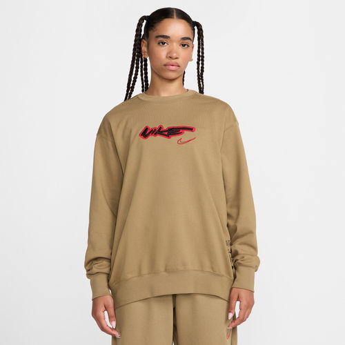 Nike Sportswear Breaking Women's Loose French Terry Top - Brown - Cotton/Polyester