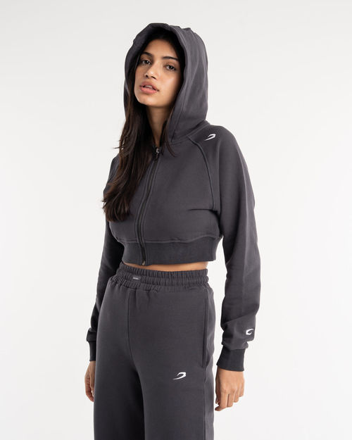 Winstone Cropped Zip Hoodie -...