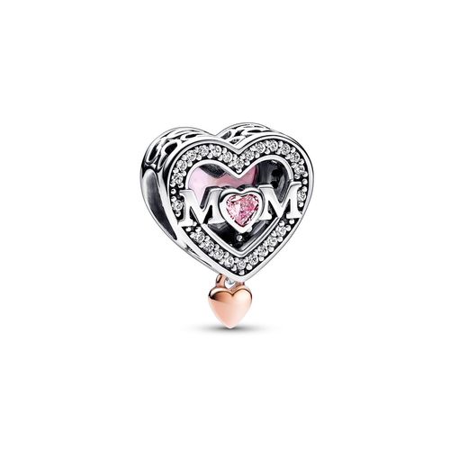 Metallic Pink Heart Charm, PANDORA