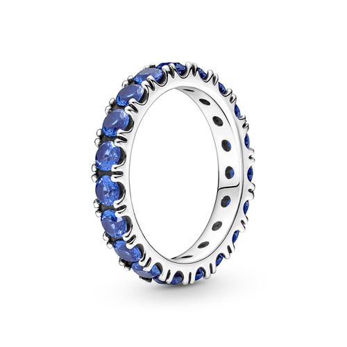 Pandora Sparkling Row Eternity Ring - Sterling Silver / Man-made Crystal / Blue