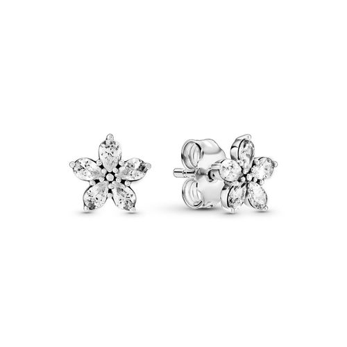 Pandora Sparkling Flower Stud Earrings - Sterling Silver / Clear