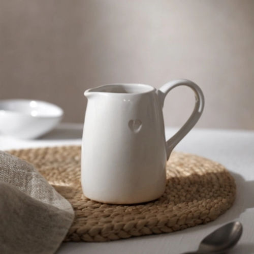 Bourton Heart Jug, White, One...