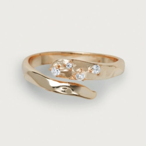 CZ Stone Ring, Gold, L