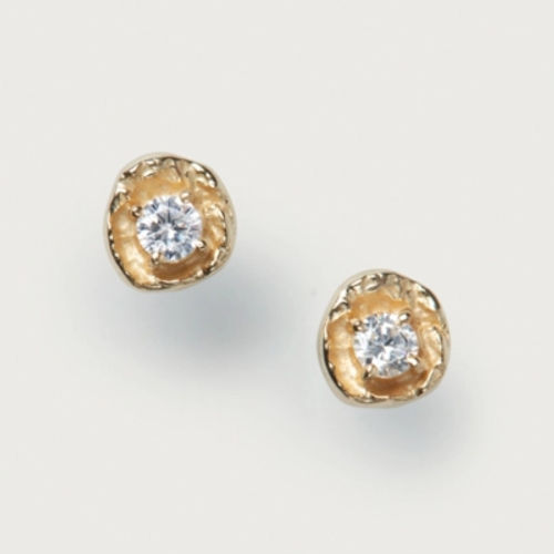 CZ Stud Earrings, Gold, One...