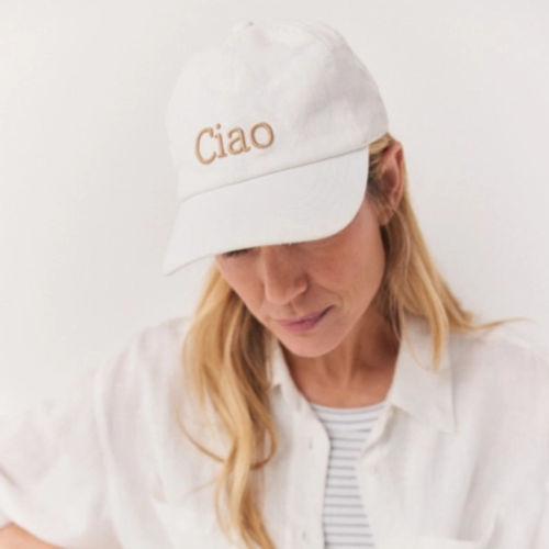 Ciao Baseball Cap, Ivory, One...