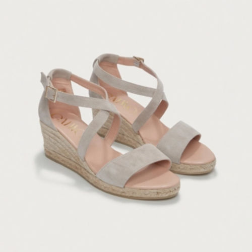 Cross Front Suede Wedge...