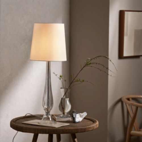 The White Company Fareham Glass Table Lamp, Clear, Size: One Size