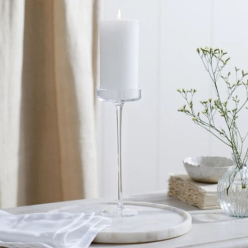 Glass Pillar Candle Holder -...