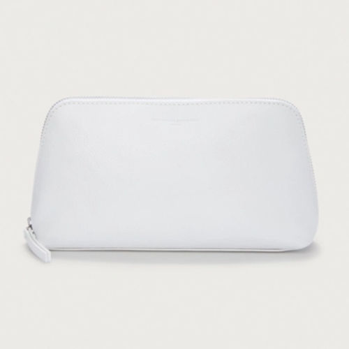 Leather Make Up Bag, White,...