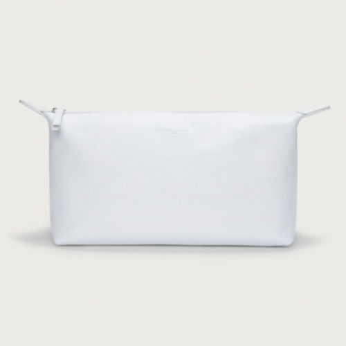 Leather Wash Bag, White, One...