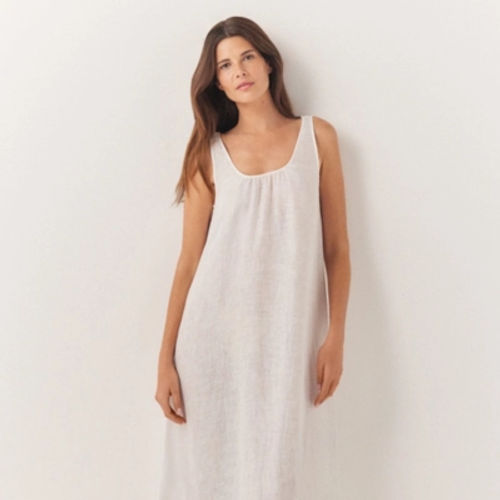 Linen Gauze Midi Nightie,...