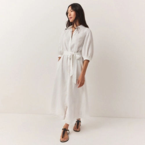 Linen Maxi Shirt Dress ,...