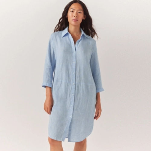 Linen Oversized Shirt Dress...