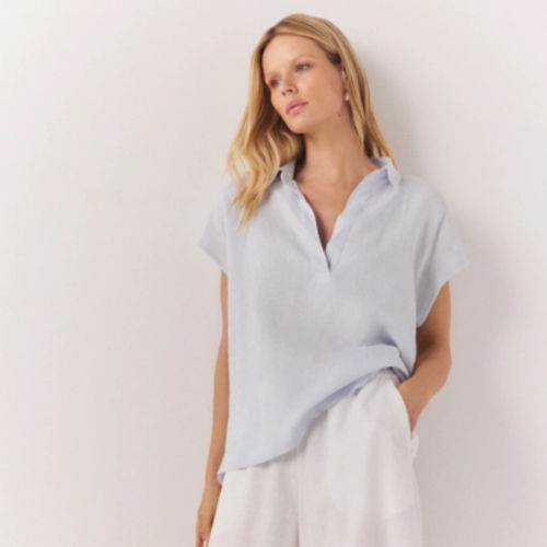 Linen Pop Over Shirt, Linen...