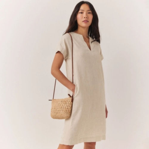 Linen Rib Side Dress with...