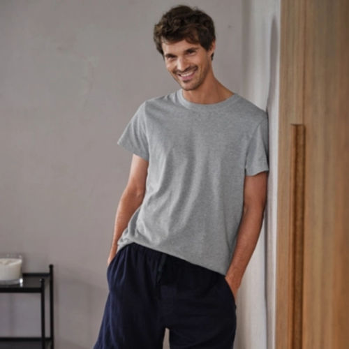 Men’s Pyjama Top, Mid Grey...