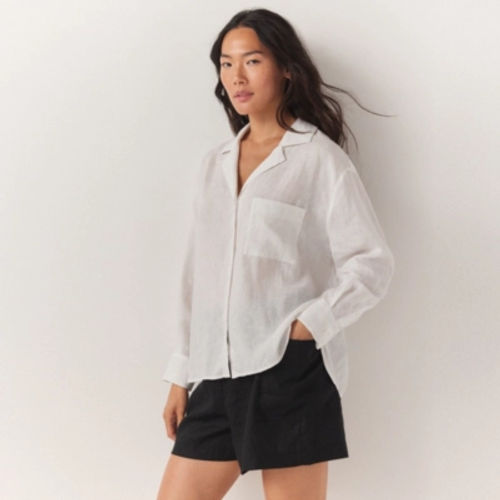 Oversized Linen Gauze Shirt,...