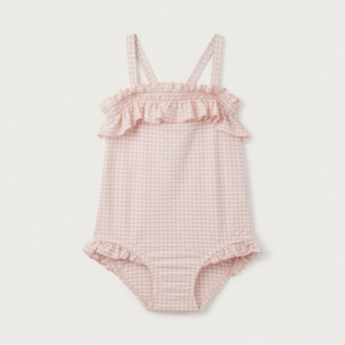 Seersucker Gingham Ruffle...