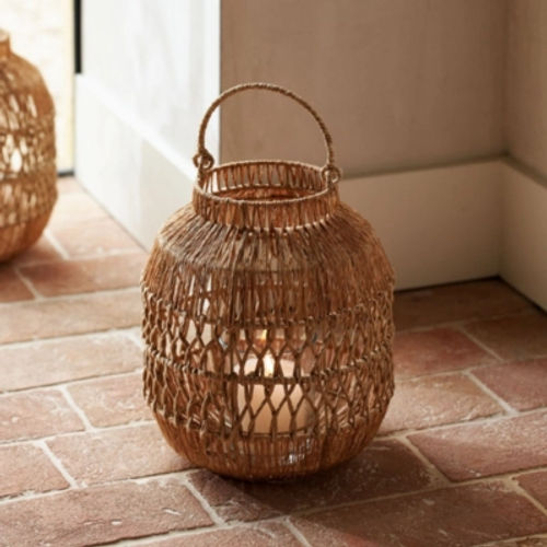 Woven Jute Lantern – Medium,...