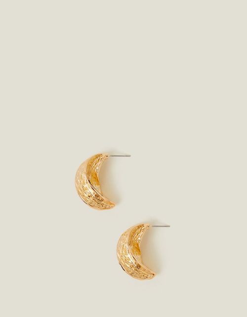 Gold Banana Hoop Earrings,...