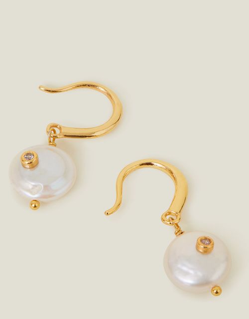 14ct Gold-Plated Pearl Drop...