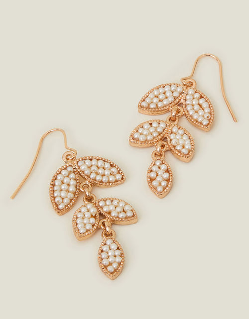 Accessorize Beaded Leaf Earrings