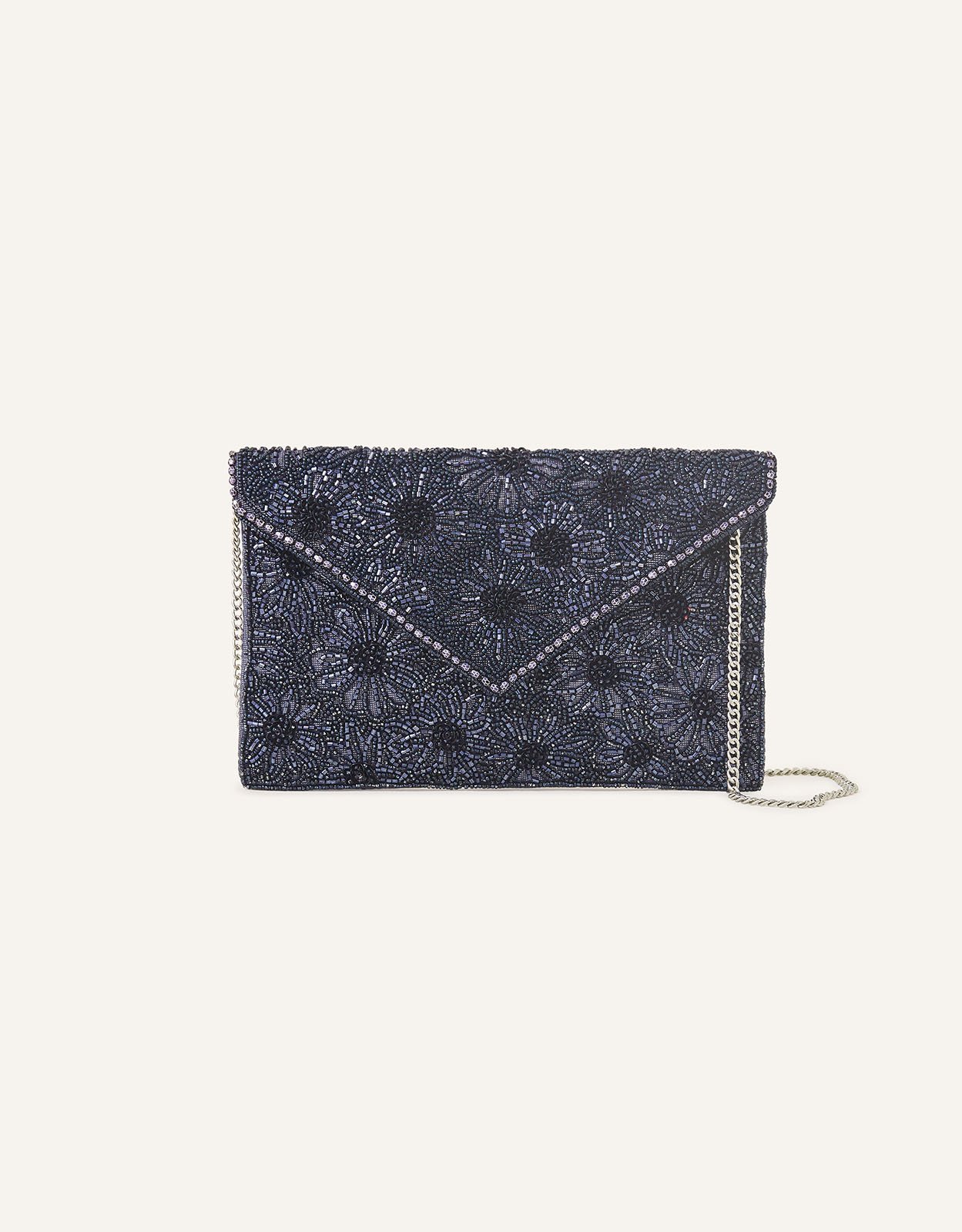 Accessorize Women s Navy Blue Floral Cotton Embellished Classic