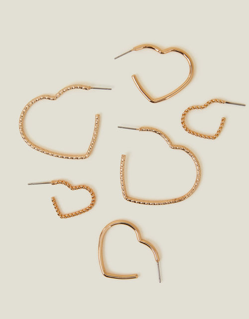 Accessorize 3-Pack Heart Hoop...