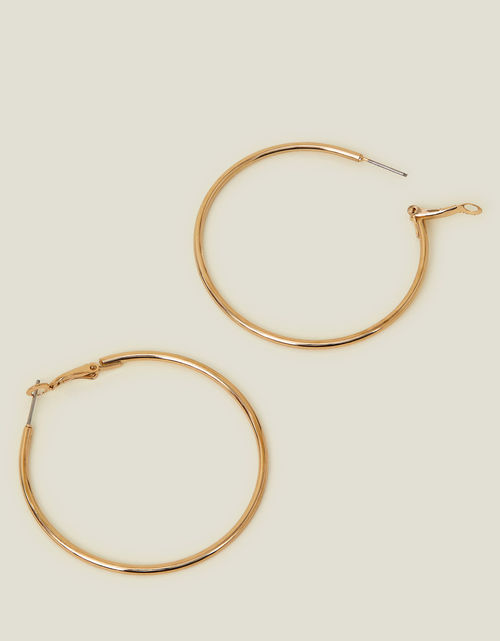 Accessorize Women's Medium Simple Hoops Gold