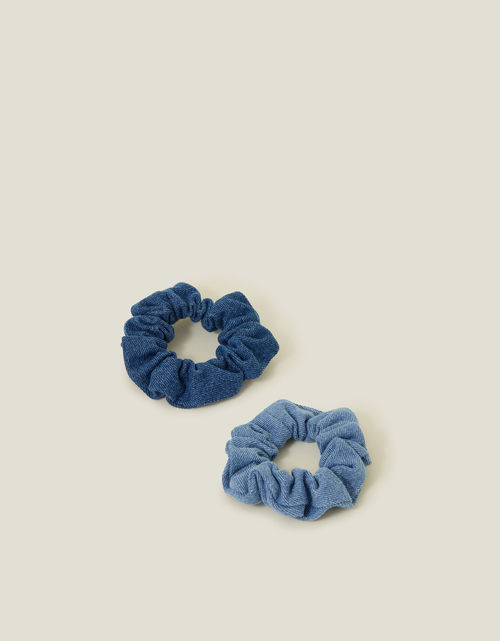 Accessorize Women's Tan 2-Pack Denim Hair Scrunchies