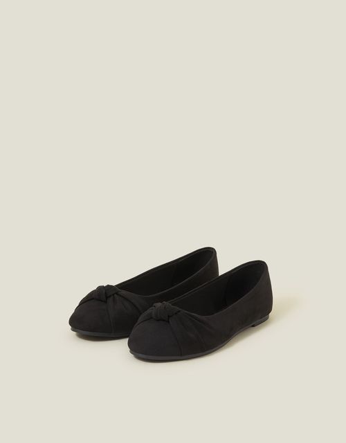 Suedette Knot Ballerina Flats...