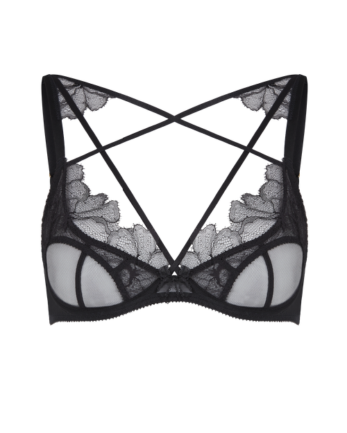 Foxie High Apex Underwired Bra in Black