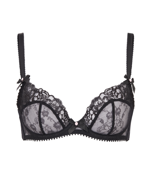 AGENT PROVOCATEUR Nude/Silver Sparkle Plunge Underwired